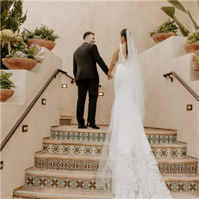 Staircase Wedding Portrait